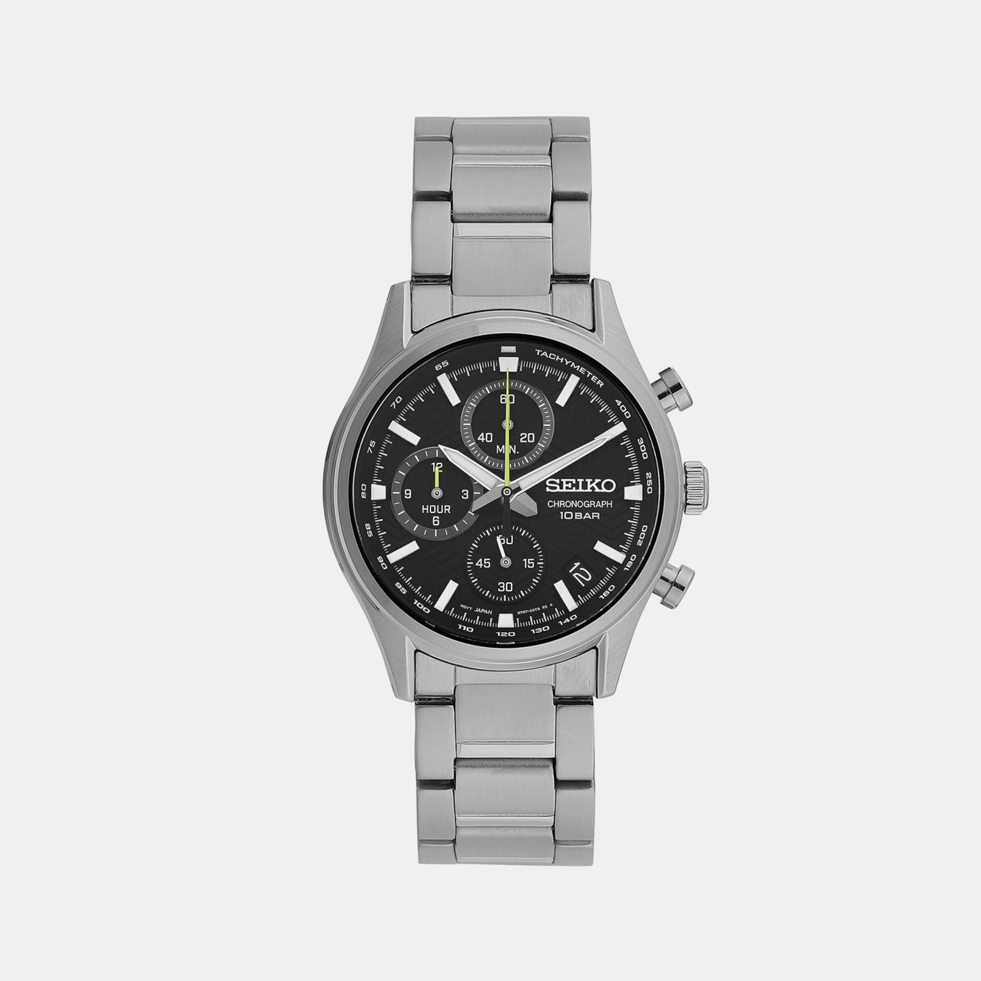 Seiko Round Black Chronograph watch