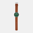 Men Quartz Green Dial Analog Leather Watch SKW6905