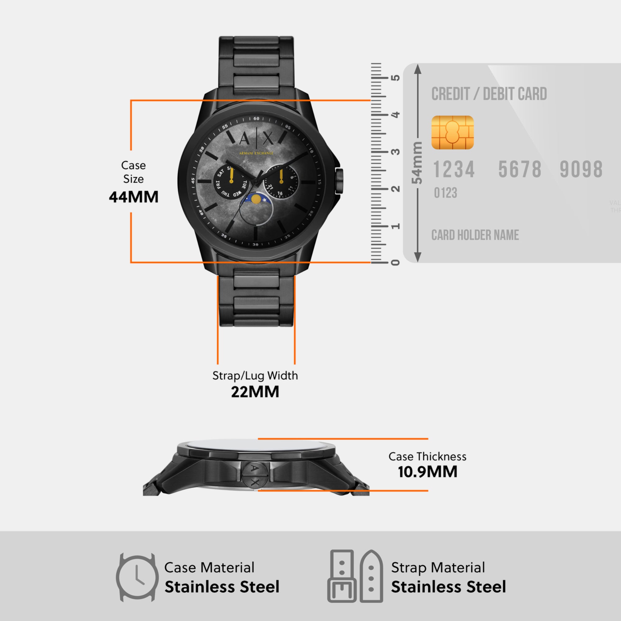 Armani Exchange Stainless Steel Round watch