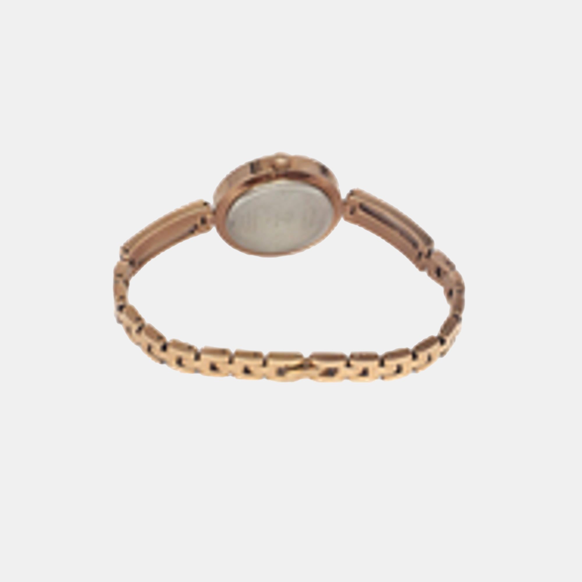 Fria Women Quartz White Dial Analog Brass Watch TWEL16501