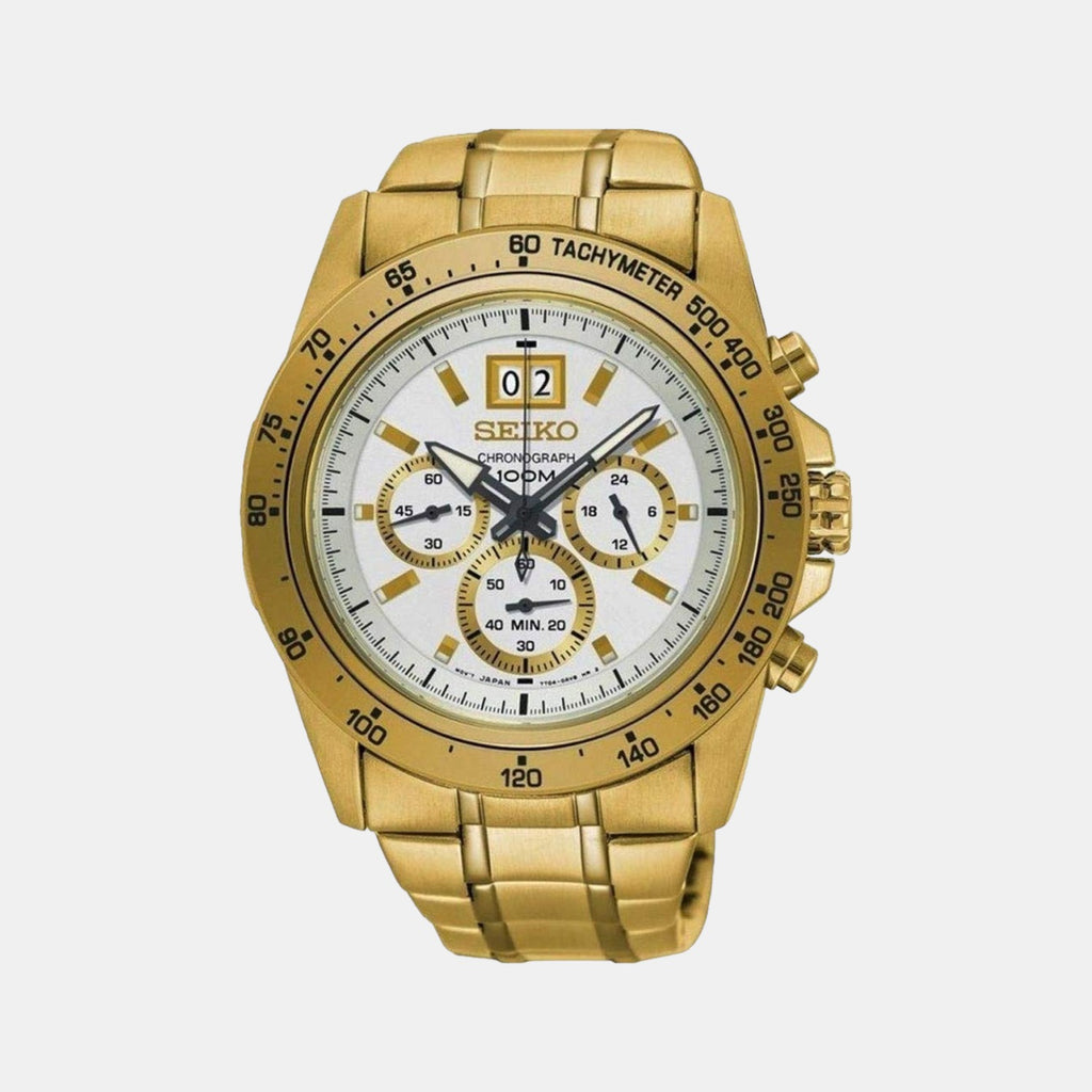 Seiko Round White Chronograph watch