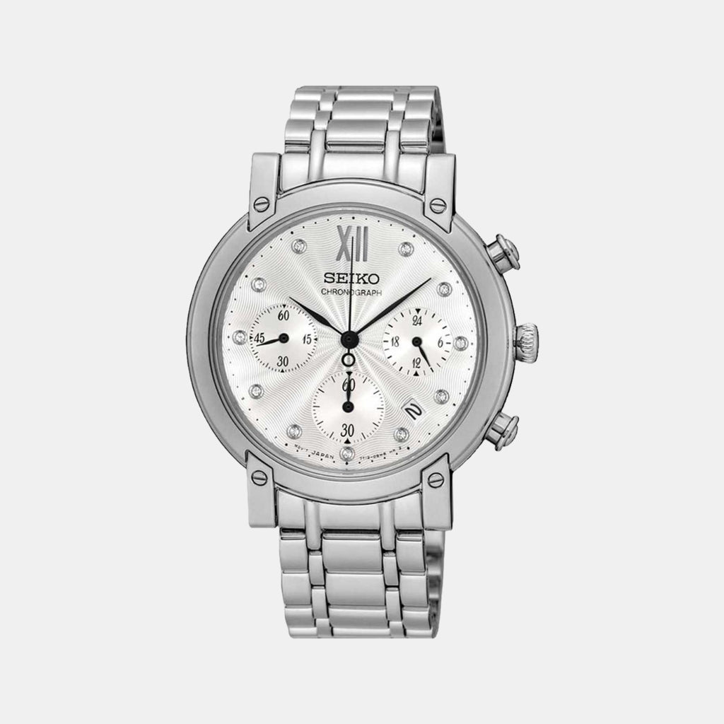 Seiko Round Silver Chronograph watch