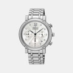 Seiko Round Silver Chronograph watch