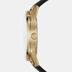 Men Quartz Black Dial Chronograph Leather Watch AX1869