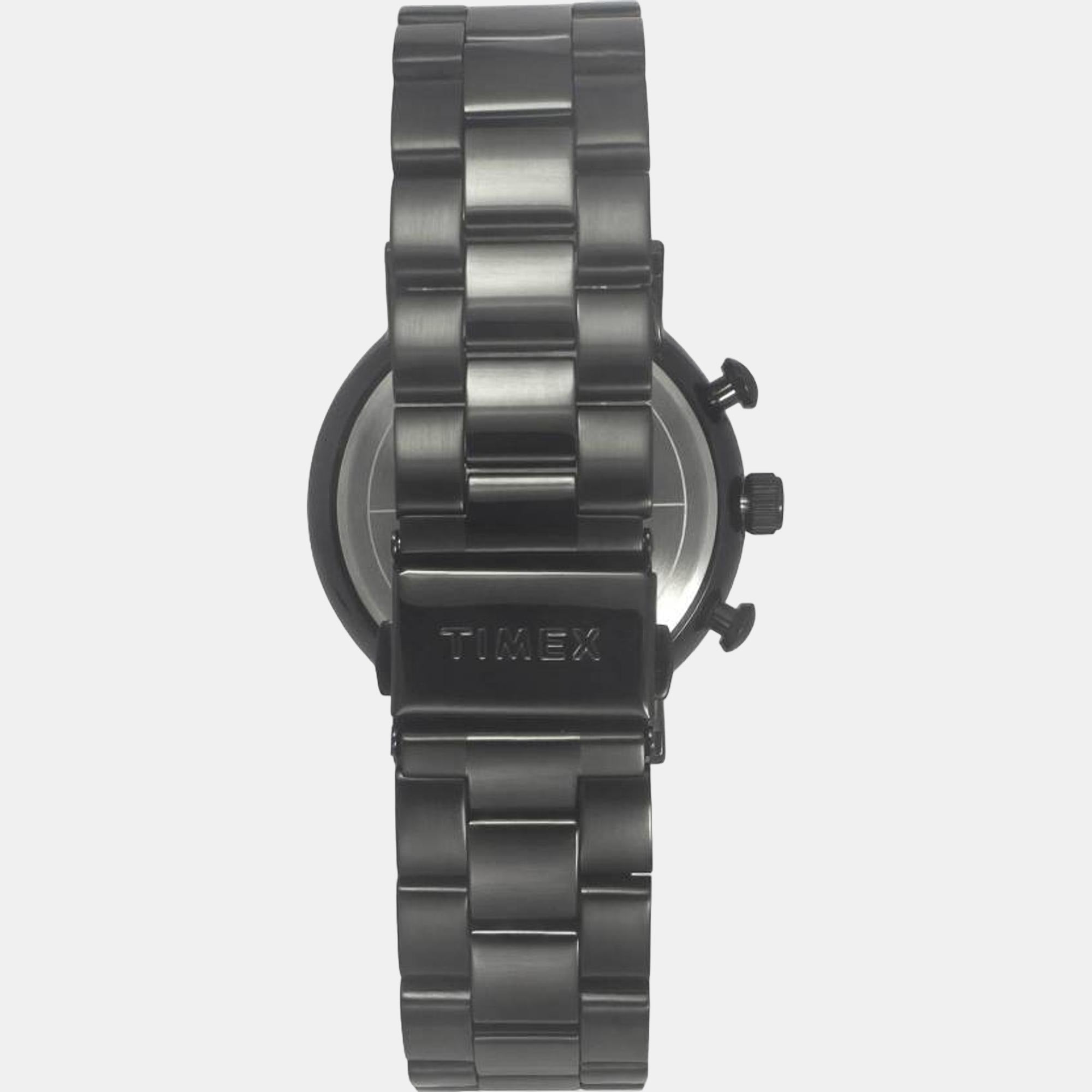 Fashion Men Quartz Black Dial Chronograph Stainless Steel Watch TWEG20010