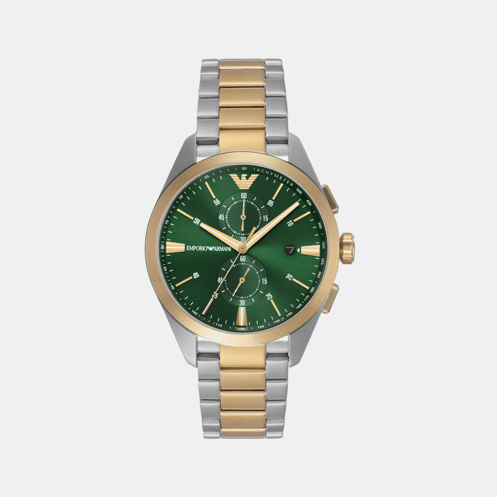 Emporio Armani Round Green Chronograph watch