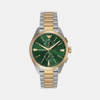 Emporio Armani Round Green Chronograph watch