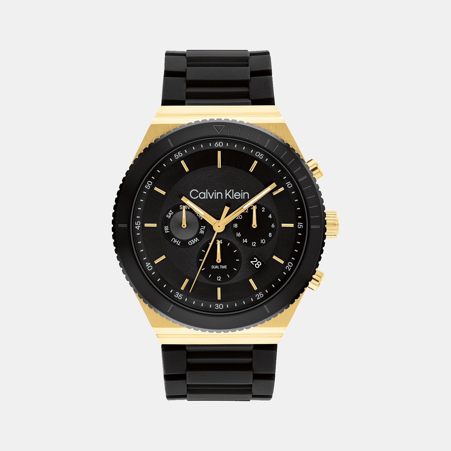 Male Black Chronograph Silicon Watch 25200306