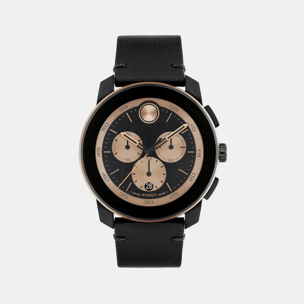Movado Round Black Chronograph watch