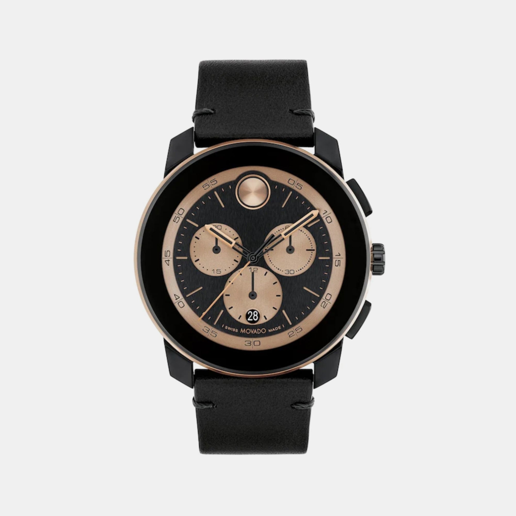 Movado Round Black Chronograph watch