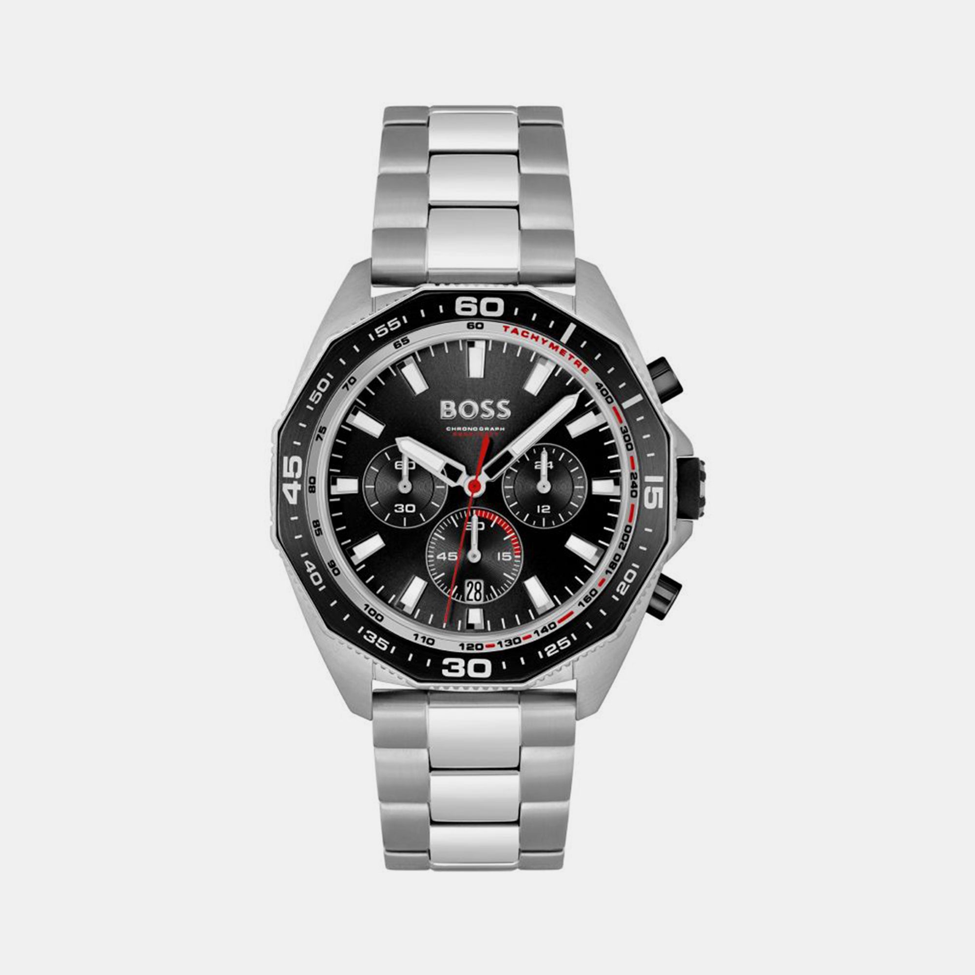 Boss Round Black Chronograph watch