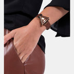 Women Quartz Rose Gold Dial Analog Leather Watch GW0548L2