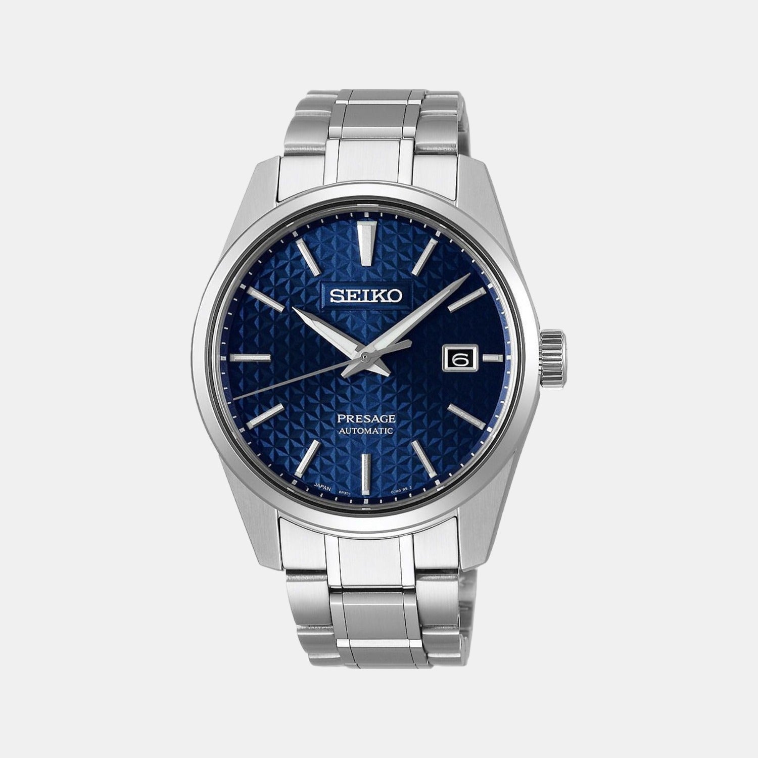 Seiko silver watch with blue face online