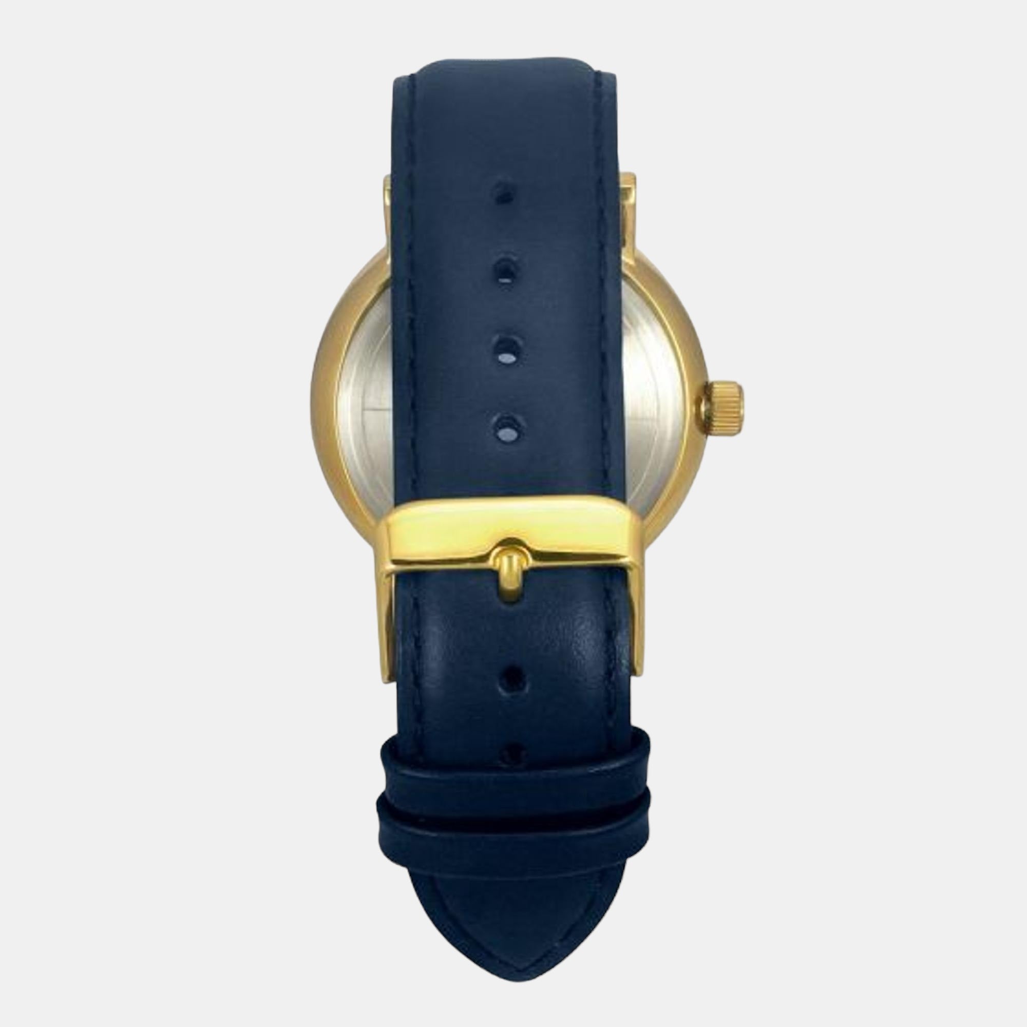 Fashion Men Quartz Blue Dial Chronograph Leather Watch TWEG20016