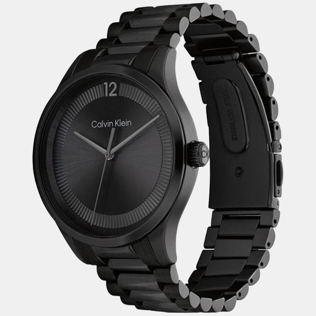 Ck Iconic Unisex Quartz Black Dial Analog Stainless Steel Watch 25200227