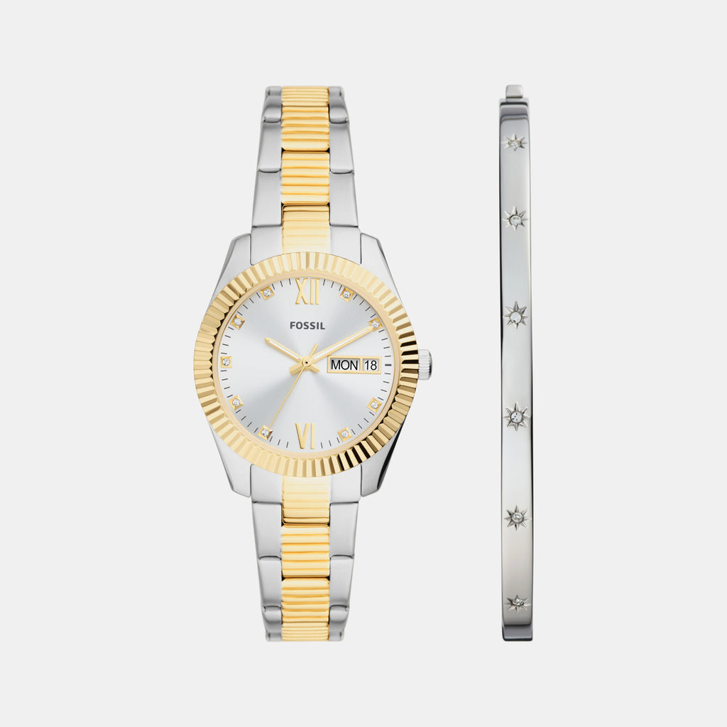 Fossil Round Silver Analog watch
