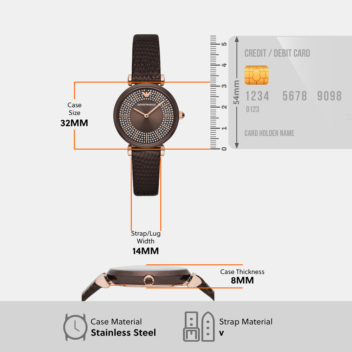 Emporio Armani 30 mm Brown Quartz watch