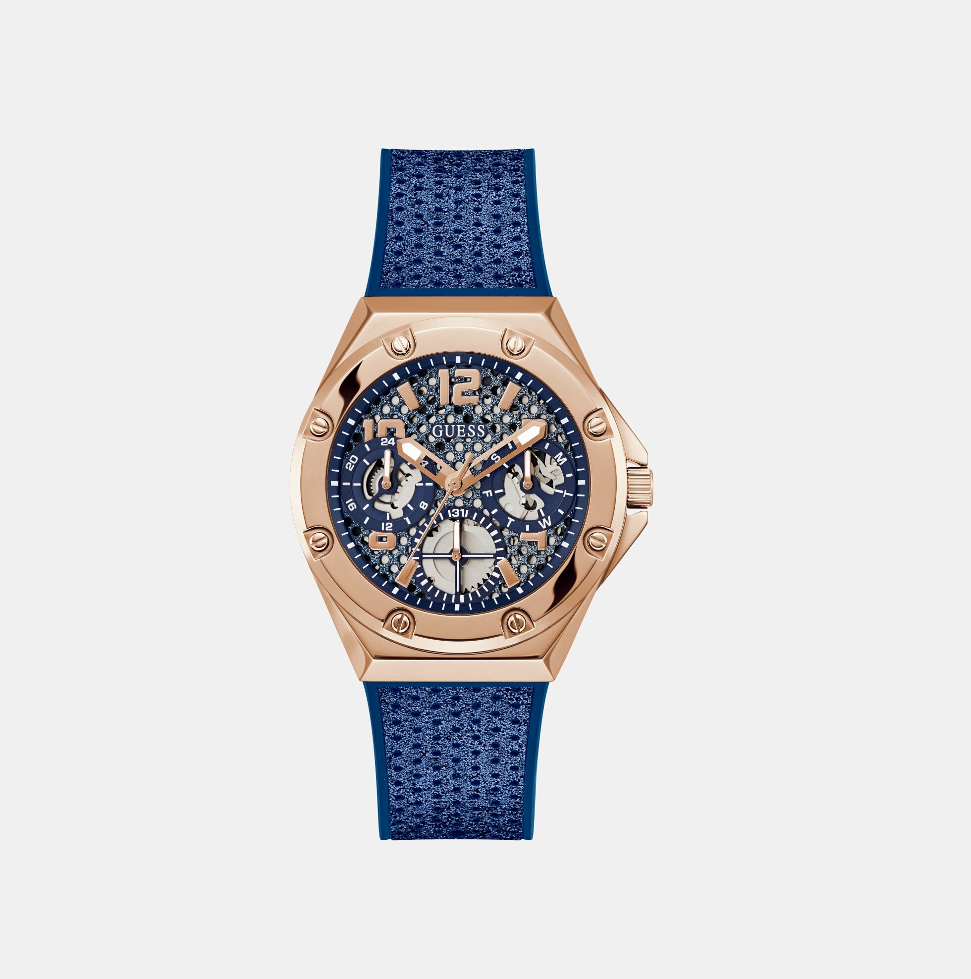Guess Round Blue Analog watch