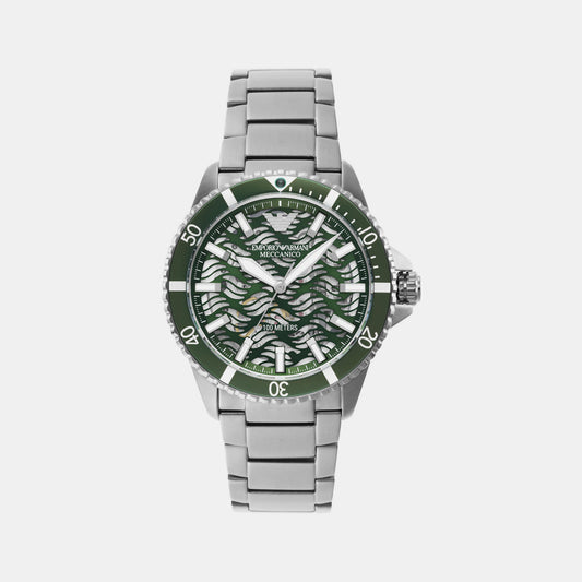 Male Green Analog Stainless Steel Watch AR60061