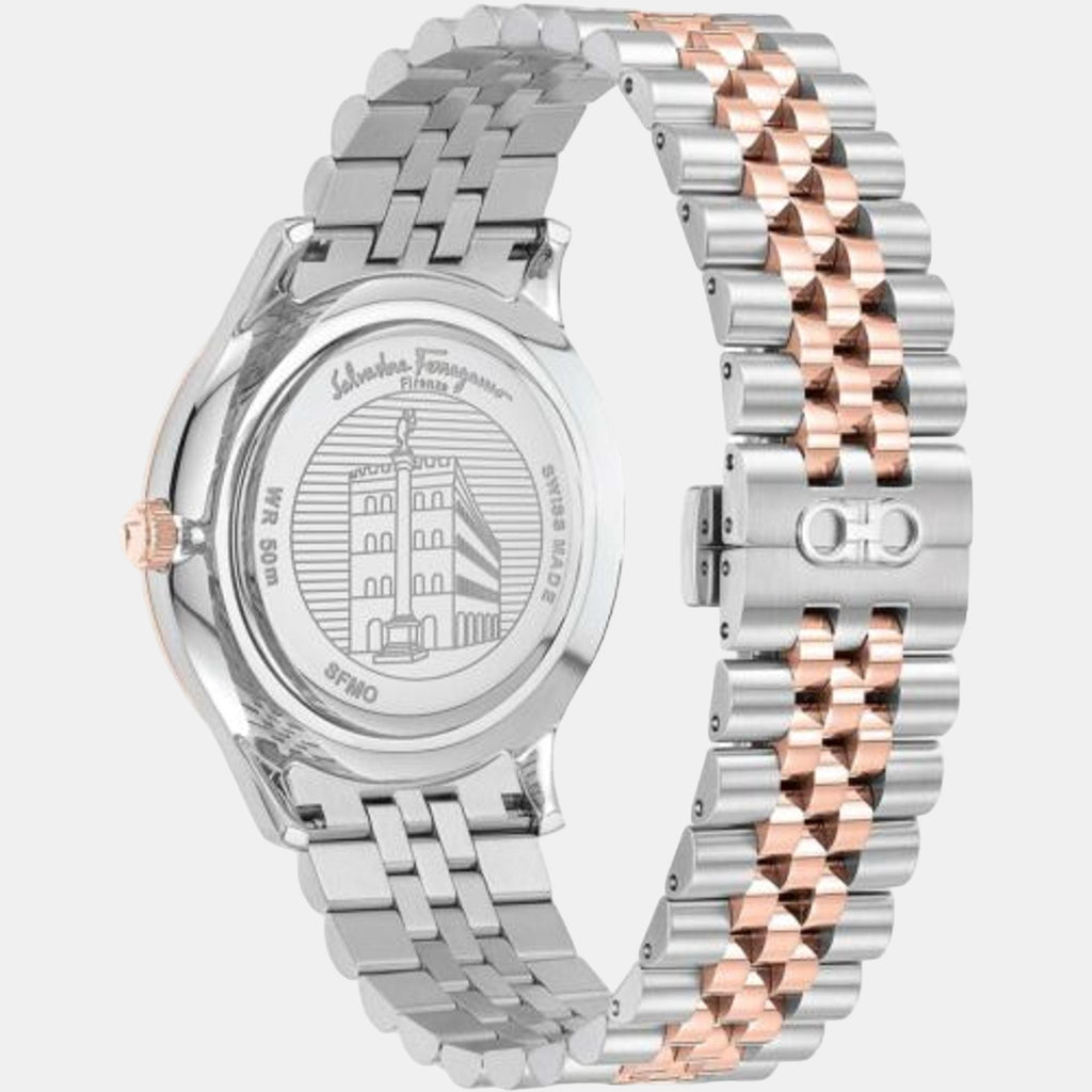 Mo-Ferragamo Duo Moonph 4 Men Quartz Blue Dial Analog Stainless Steel Watch SFMO00322