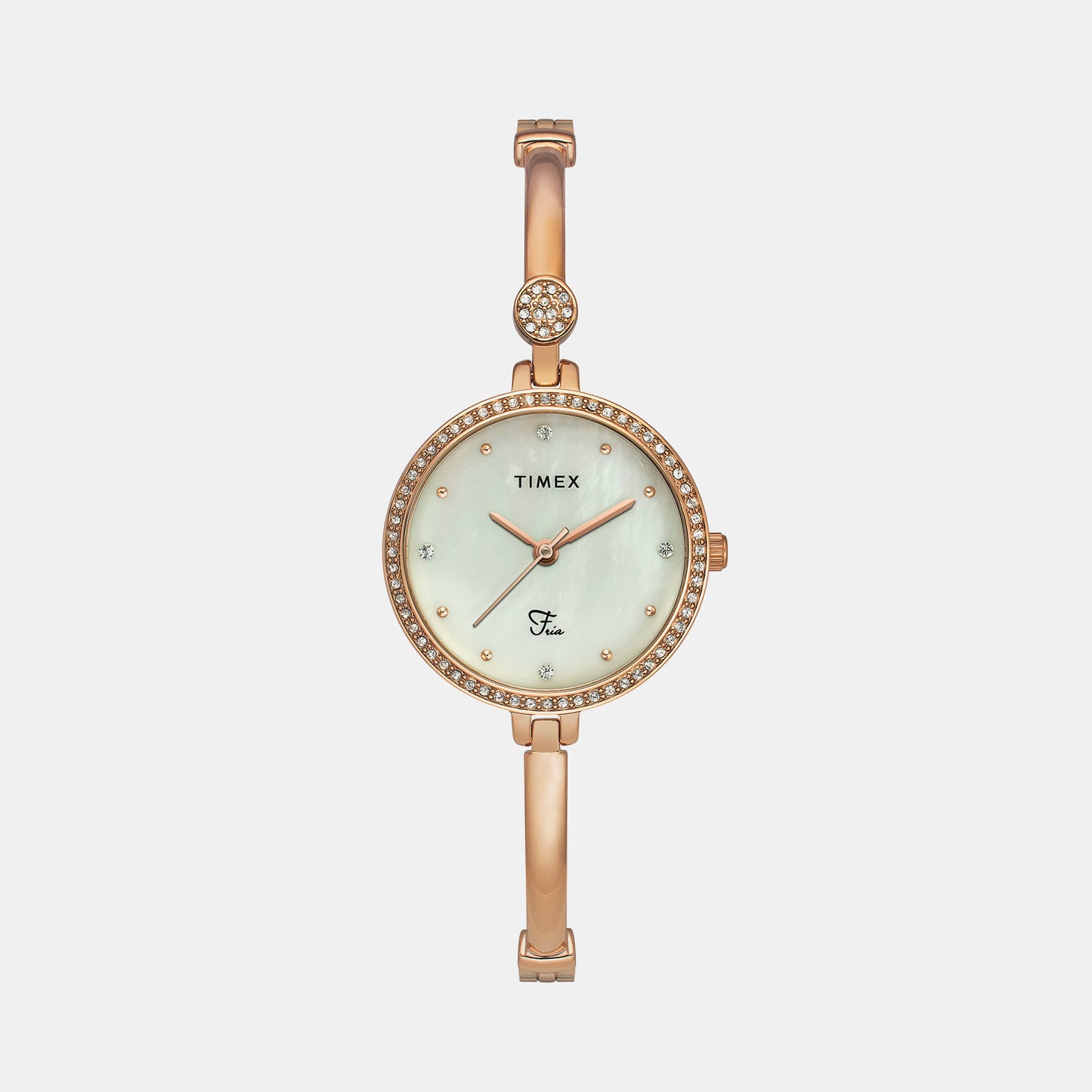 Fria Female Mother Of Pearl Analog Brass Watch TWEL18402