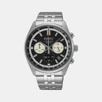 Seiko Round Black Chronograph watch
