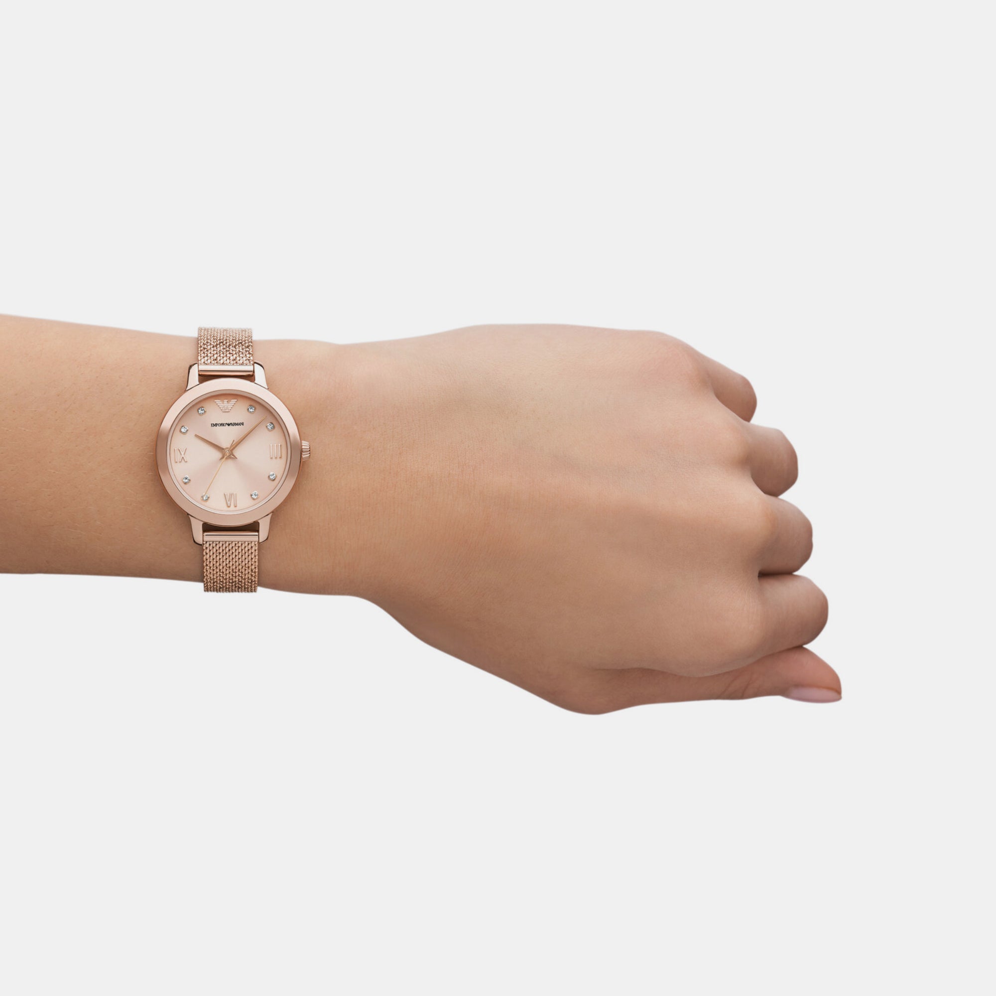 Emporio Armani Women Round Rose Gold watch