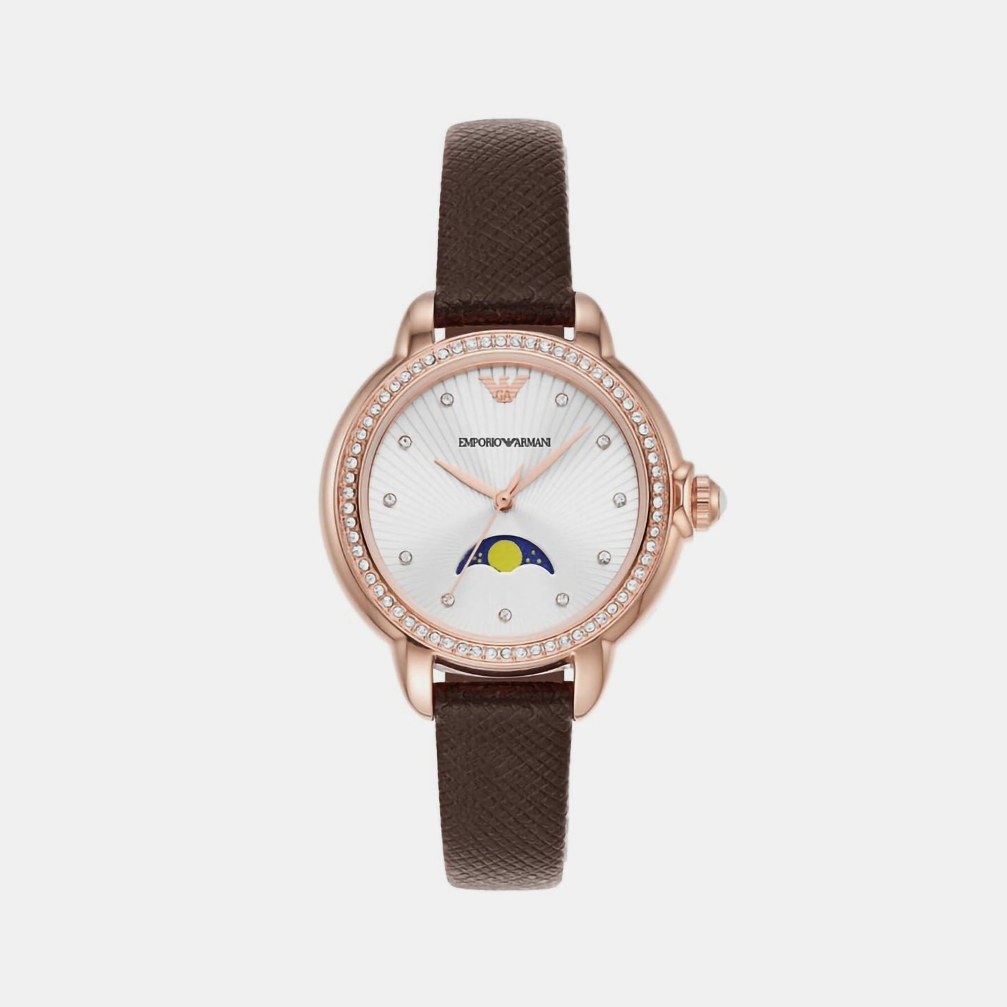 Female Silver Analog Leather Watch AR11568