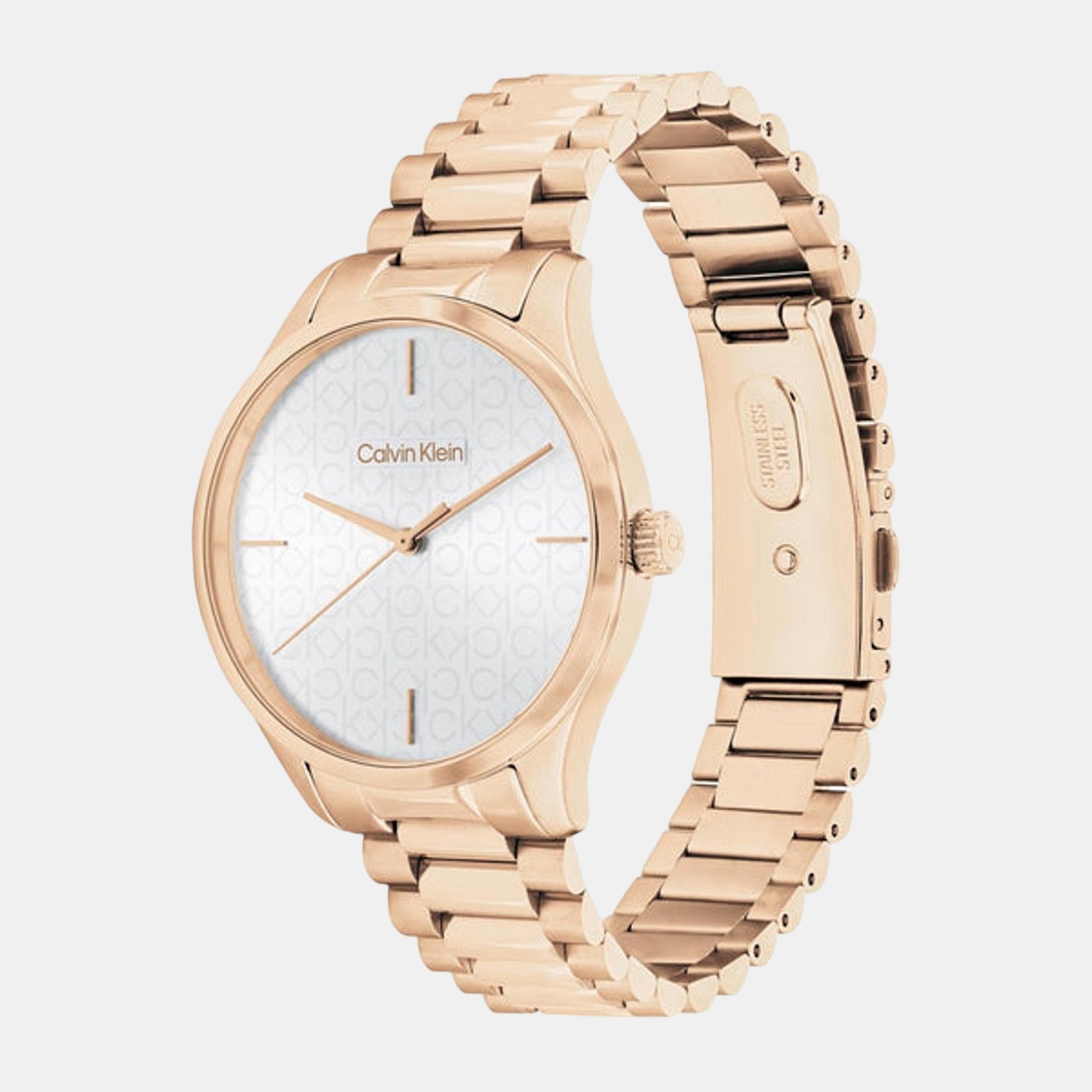 Ck Iconic Unisex Quartz White Dial Analog Stainless Steel Watch 25200313