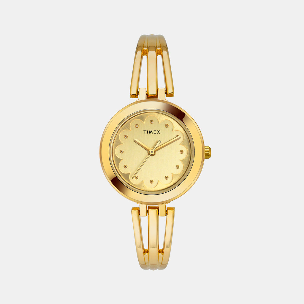 Timex Round Champagne Analog watch