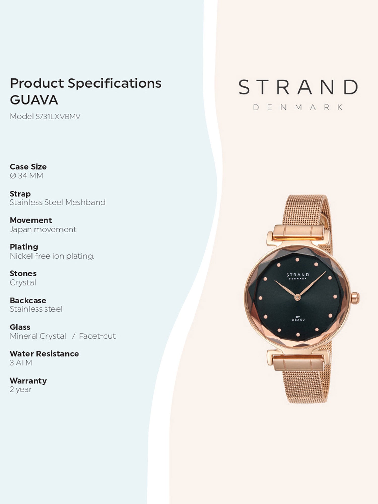 Strand Brass Round watch