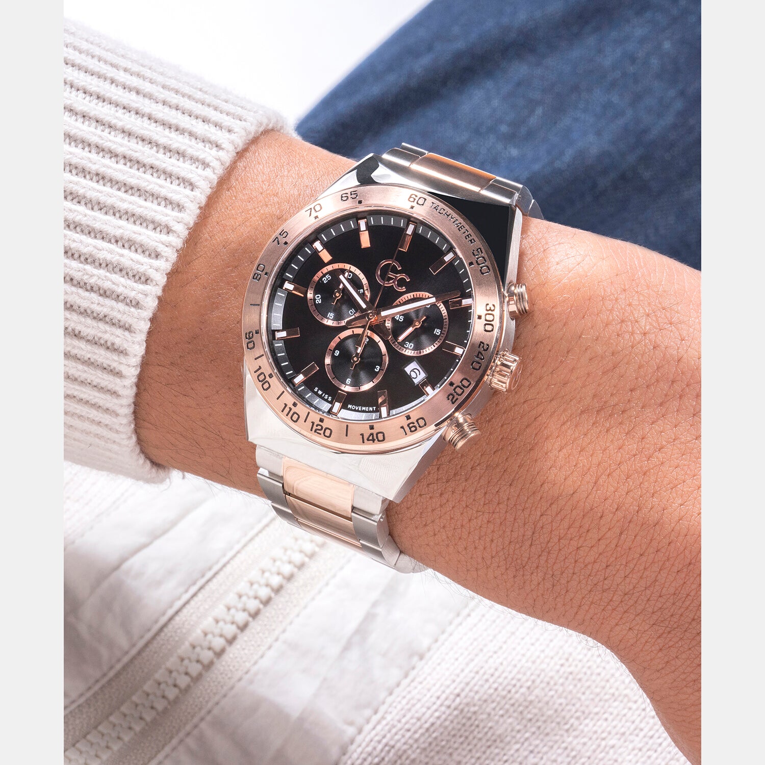 GC Round Quartz Chronograph Men watch