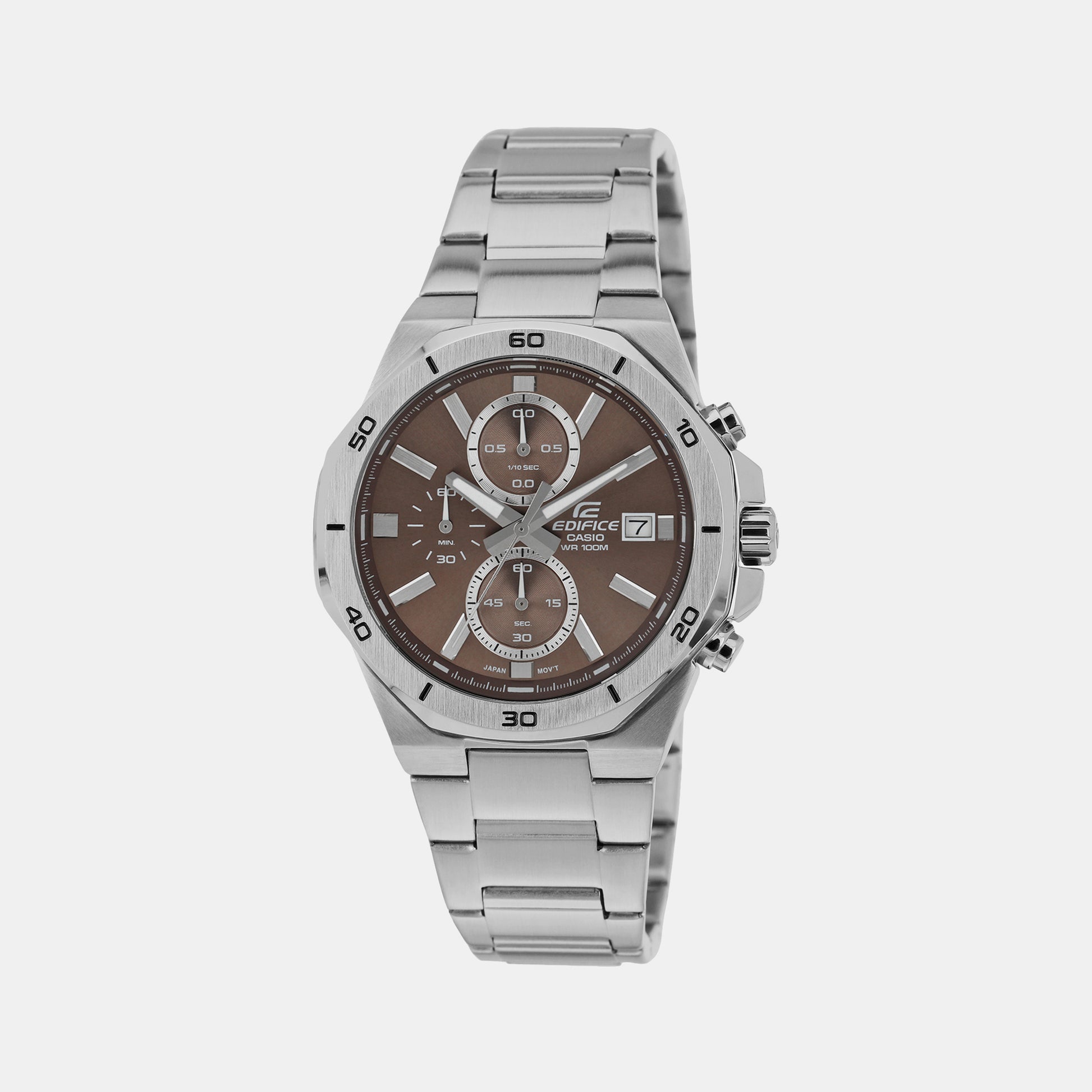 Edifice Brown Male Chronograph Stainless Steel Watch ED585