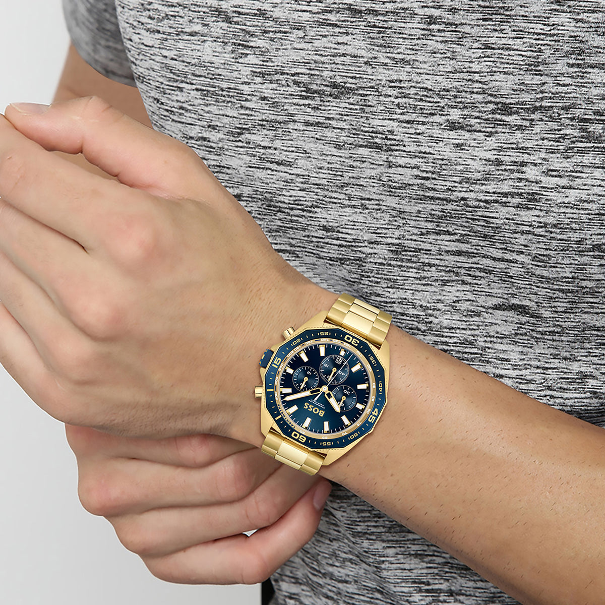 Boss Men Round Blue watch