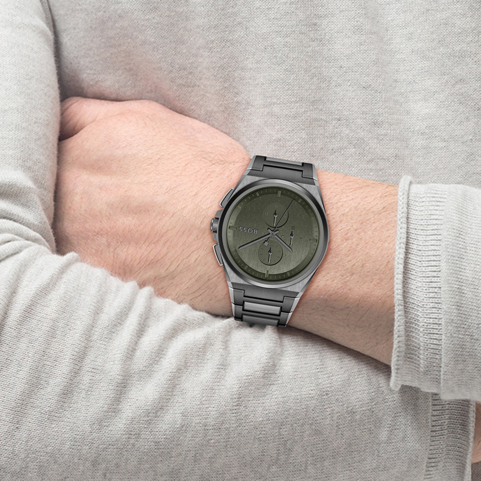 Boss Stainless Steel Tonneau watch