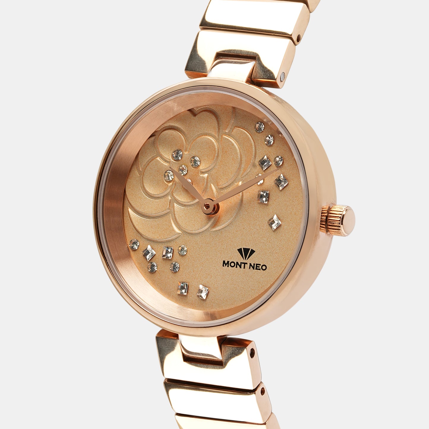 Charming Rose Gold Analog Women Stainless Steel Watch 7504B-M3307