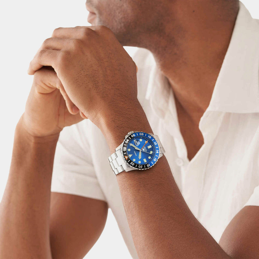 Fossil Men Round Blue watch