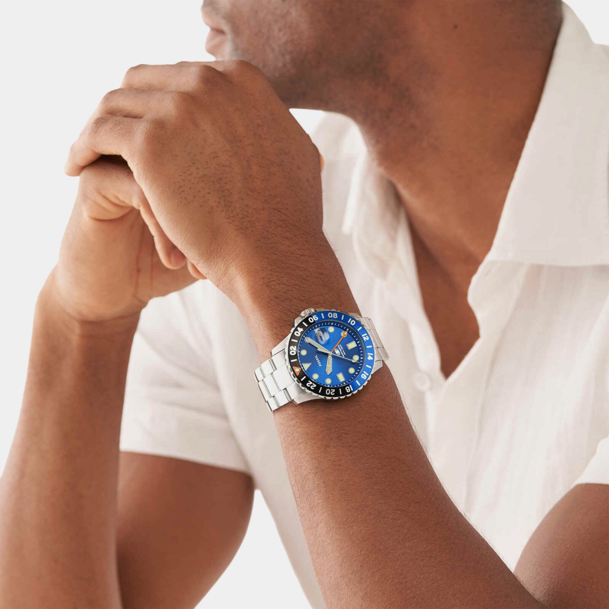 Fossil Men Round Blue watch