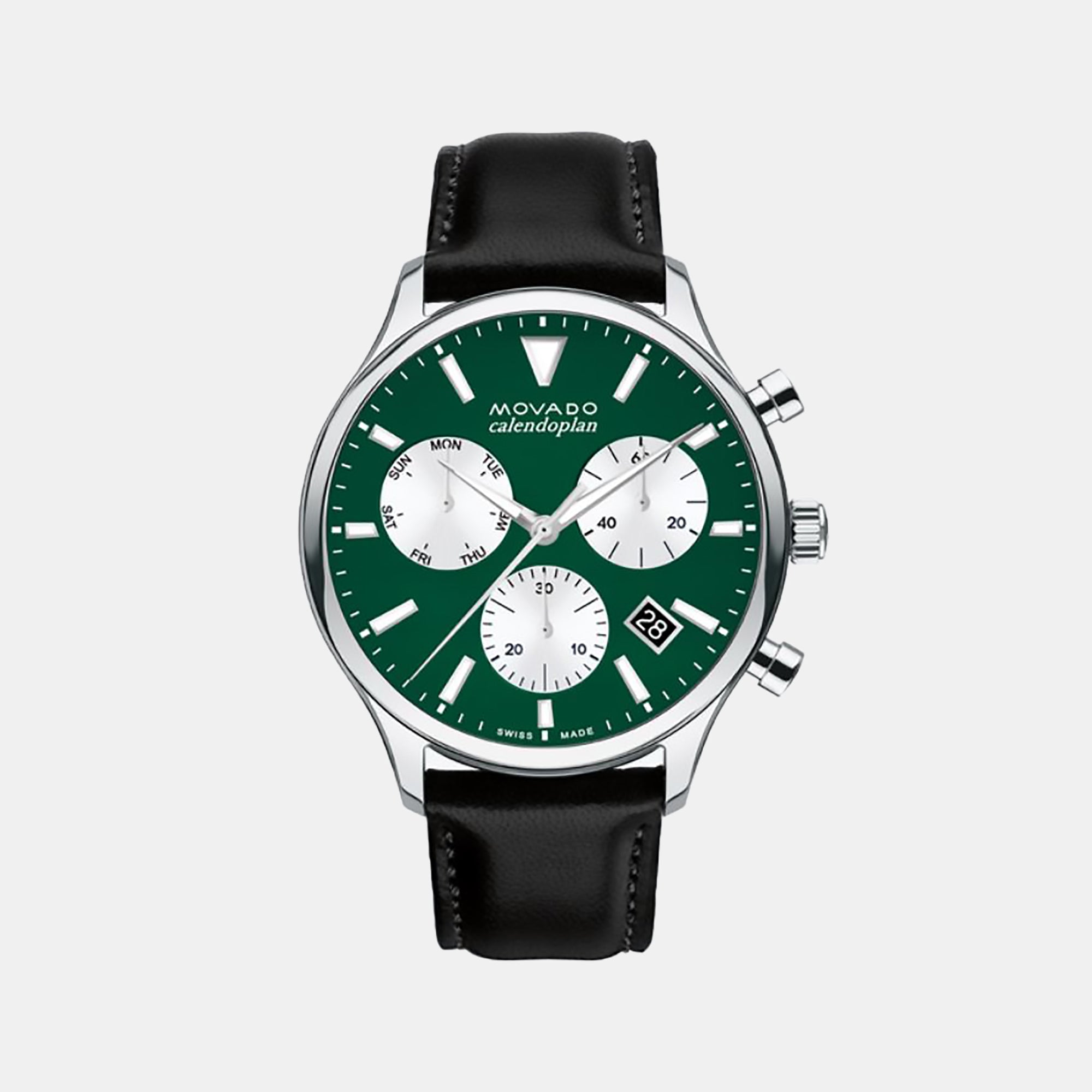 Movado Round Green Chronograph watch