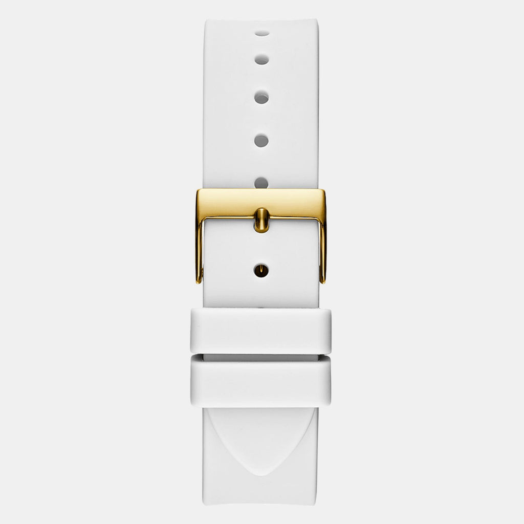 Women Quartz Beige Dial Chronograph Silicone Watch GW0536L2