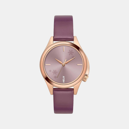 Female Purple Analog Leather Watch TW037HL13