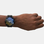 Spiked Men Quartz Black Dial Chronograph Stainless Steel Watch DZ4609