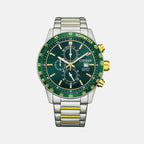 Citizen Round Green Chronograph watch