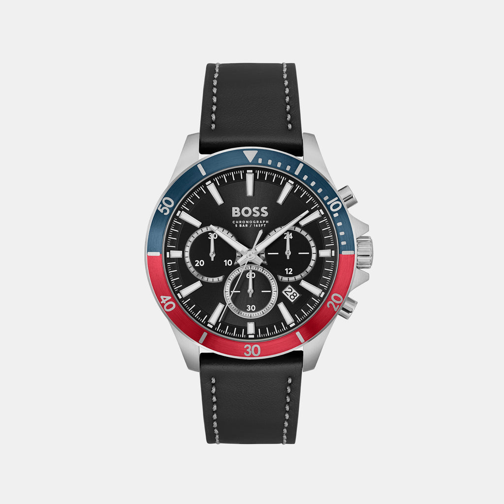 Boss Round Black Chronograph watch