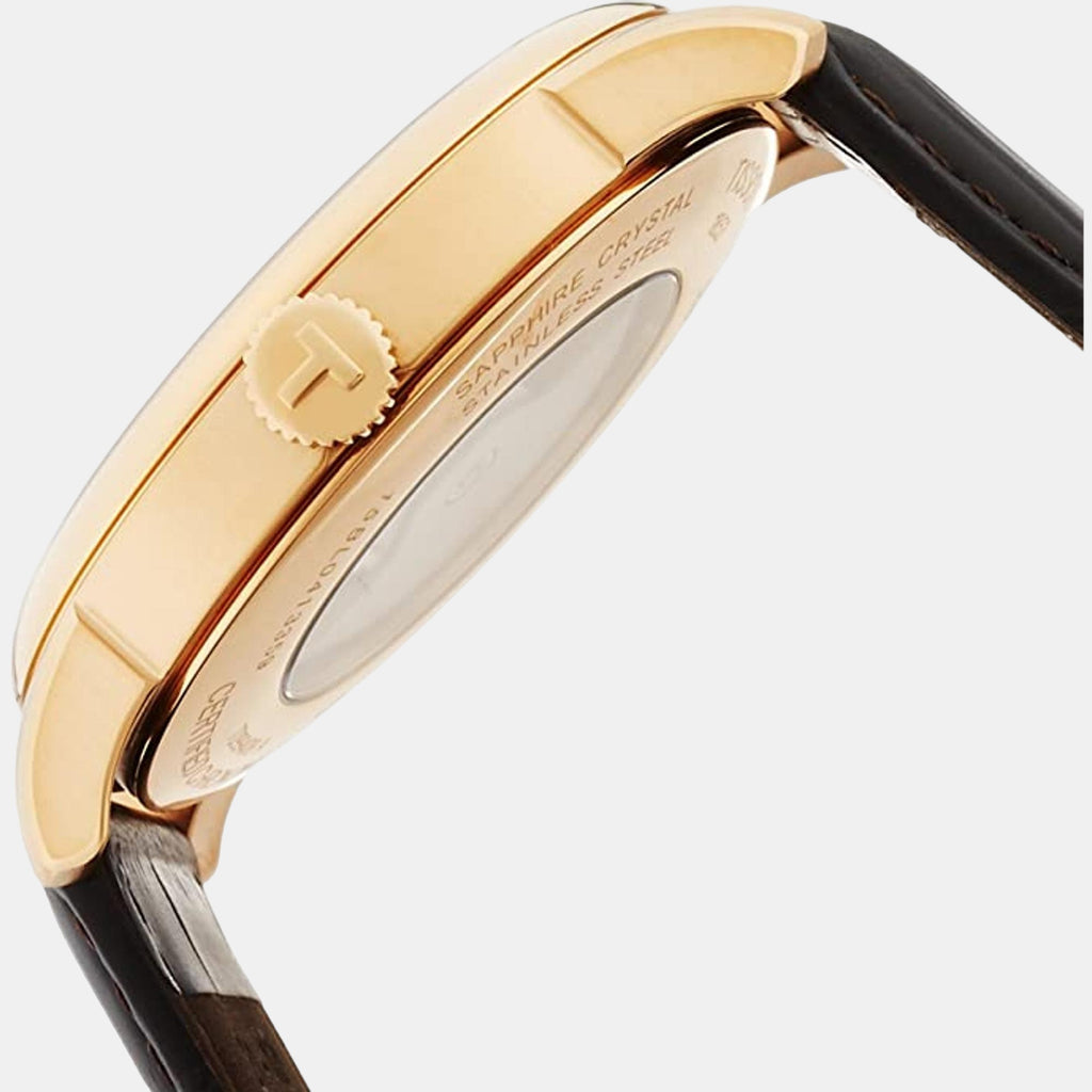 Chemin Des Tourelles Men Automatic Silver Dial Analog Leather Watch T0994083603800