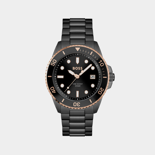 Male Black Analog Stainless Steel Watch 1514013