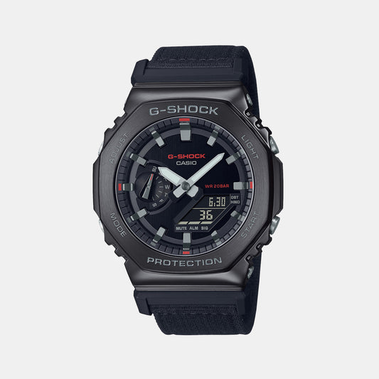 Male Black Analog-Digital Cloth Watch G1373