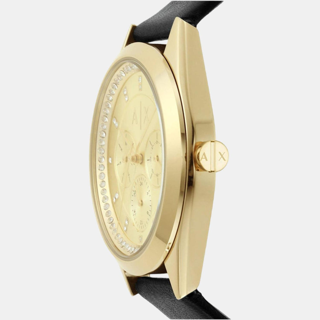 Armani Exchange Women Round Gold watch