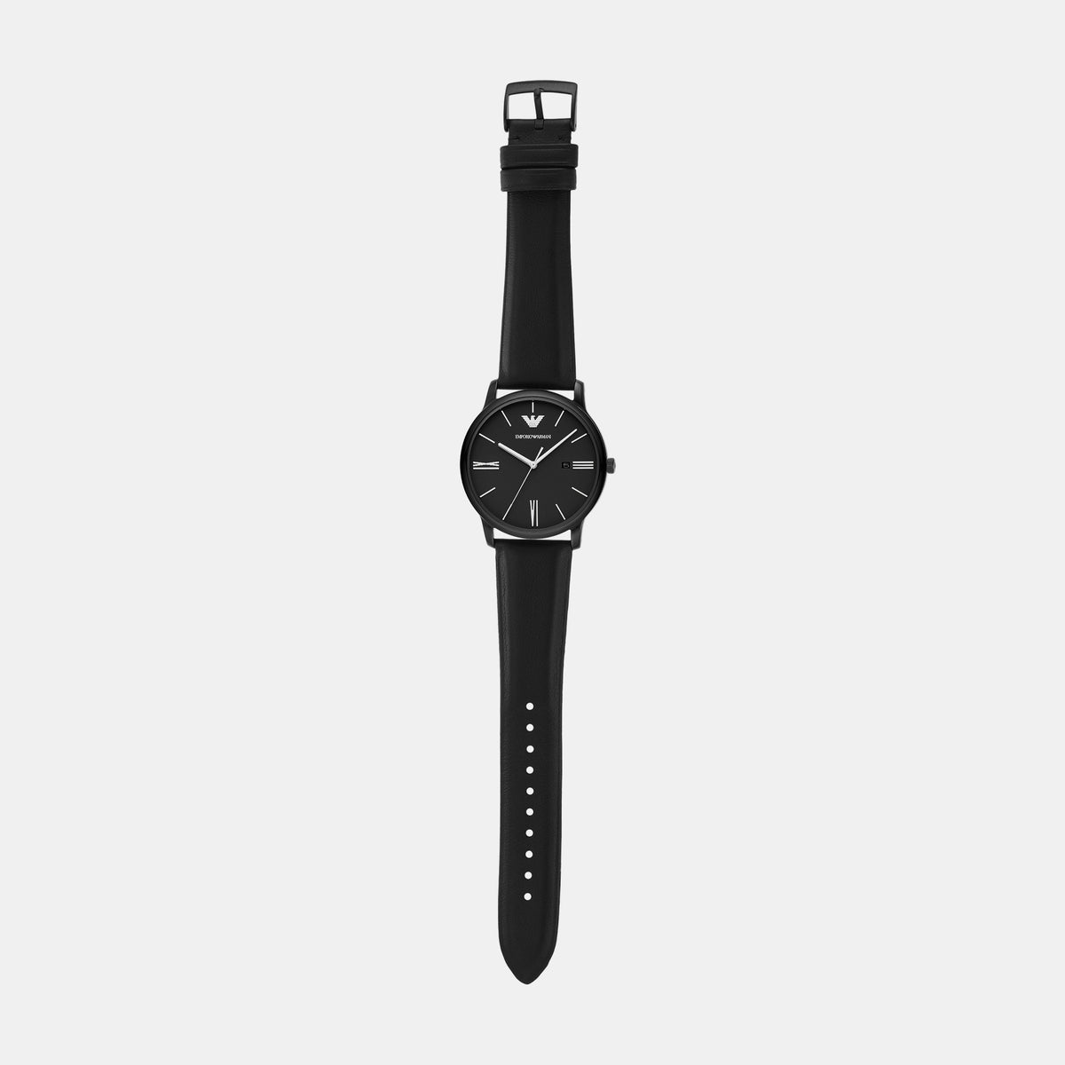 Minimalist Men Quartz Black Dial Analog Leather Watch AR11573