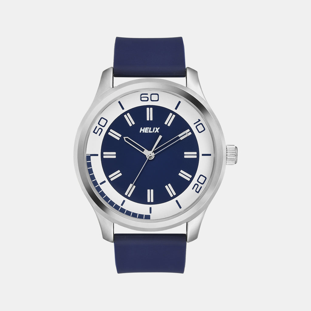 Helix Round Blue Analog watch